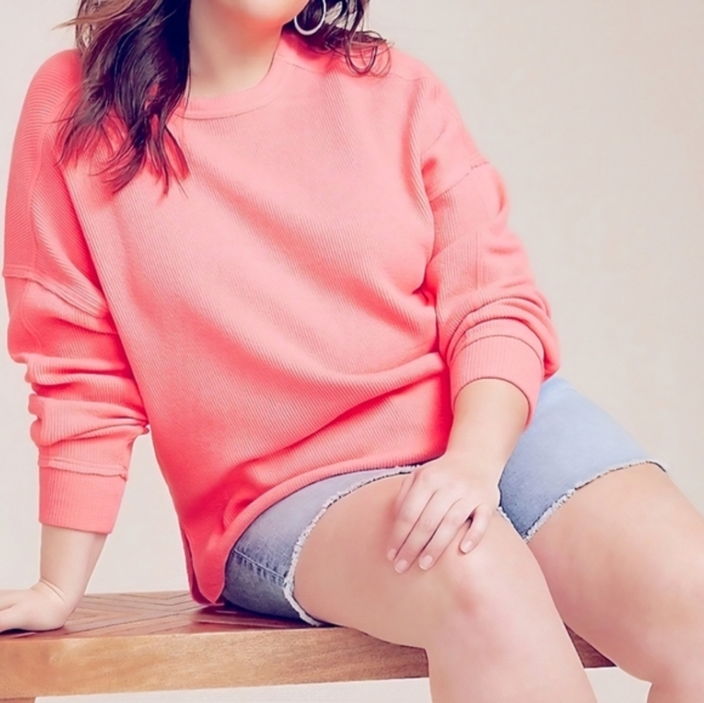 Maurice’s Hot Pink Textured Boho Lightweight Sweatshirt Women's Plus Size XXL